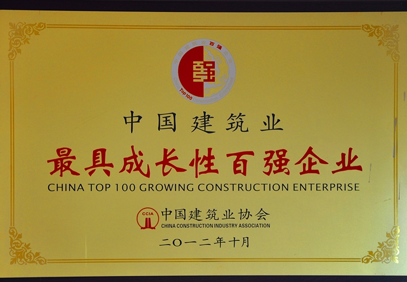 中國建筑業最具成長性百強企業